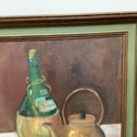 Vintage Still Life Painting Fruit Wine Teapot Set 