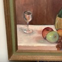 Vintage Still Life Painting Fruit Wine Teapot Set 