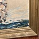Vintage Paint by Number Ship Painting Nautical Sai