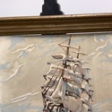 Vintage Paint by Number Ship Painting Nautical Sai