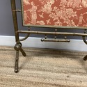 Antique Bamboo Fireplace Screen Chinoiserie Fabric