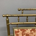 Antique Bamboo Fireplace Screen Chinoiserie Fabric