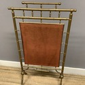 Antique Bamboo Fireplace Screen Chinoiserie Fabric