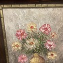 Vintage Oil Painting Still Life Floral Bouquet Pin