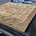 Large Square Seagrass Wicker Storage Basket Ottoma