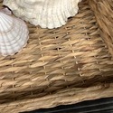 Large Square Seagrass Wicker Storage Basket Ottoma