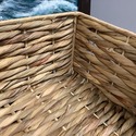 Large Square Seagrass Wicker Storage Basket Ottoma