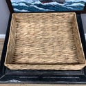 Large Square Seagrass Wicker Storage Basket Ottoma