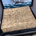 Large Square Seagrass Wicker Storage Basket Ottoma