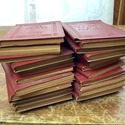 Book Set Little Luxart Library Red Leather Miniatu