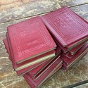 Book Set Little Luxart Library Red Leather Miniatu