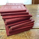 Book Set Little Luxart Library Red Leather Miniatu