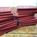 Book Set Little Luxart Library Red Leather Miniatu