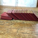Book Set Little Luxart Library Red Leather Miniatu