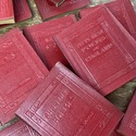 Book Set Little Luxart Library Red Leather Miniatu