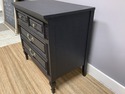Painted Black 3 Drawer Nightstand Bachelors Chest 
