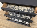 Painted Black 3 Drawer Nightstand Bachelors Chest 