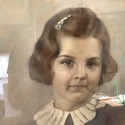 Antique Painting or Colorized Photo on Canvas Unde