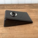 Black Ceramic Pen Holder Rest Scripto Silver Trim 