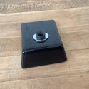 Black Ceramic Pen Holder Rest Scripto Silver Trim 