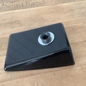 Black Ceramic Pen Holder Rest Scripto Silver Trim 