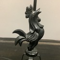 Vintage Black Iron Rooster Chicken Lamp Farmhouse 