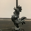 Vintage Black Iron Rooster Chicken Lamp Farmhouse 