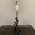 Vintage Black Iron Rooster Chicken Lamp Farmhouse 