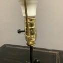 Vintage Brass Table Lamp Fluted Column Center Deco