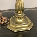Vintage Brass Table Lamp Fluted Column Center Deco