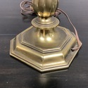 Vintage Brass Table Lamp Fluted Column Center Deco