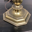 Vintage Brass Table Lamp Fluted Column Center Deco