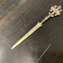 Vintage Bronze Gold Metal Letter Opener Fleur Di L