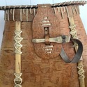 Vintage Birch Bark Fishing Creel Hand Sewn Large 1