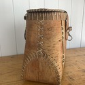 Vintage Birch Bark Fishing Creel Hand Sewn Large 1