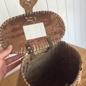 Vintage Birch Bark Fishing Creel Hand Sewn Large 1