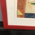 Vintage Print Model Ship Nautical Flags Oars Ancho