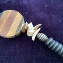 Vintage Tribal Bohemian Wood Necklace Pooka Shells