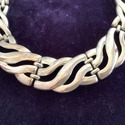Vintage Silver Tone Necklace Hinged Links Abstract