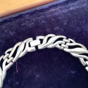 Vintage Silver Tone Necklace Hinged Links Abstract