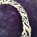 Vintage Silver Tone Necklace Hinged Links Abstract