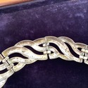 Vintage Silver Tone Necklace Hinged Links Abstract