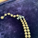 Vintage Matte Gold Plastic Double Strand Beaded Ne