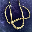 Vintage Matte Gold Plastic Double Strand Beaded Ne