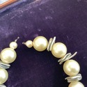 Vintage Faux Pearl Large Balls w Silver Plastic Sh
