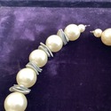 Vintage Faux Pearl Large Balls w Silver Plastic Sh