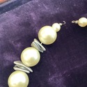 Vintage Faux Pearl Large Balls w Silver Plastic Sh