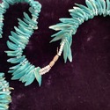 Vintage Blue Puka Pooka Shell Necklace Double Faux