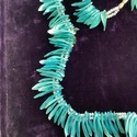 Vintage Blue Puka Pooka Shell Necklace Double Faux