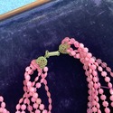 Vintage 6 Beaded Strand Necklace Pink Variations G